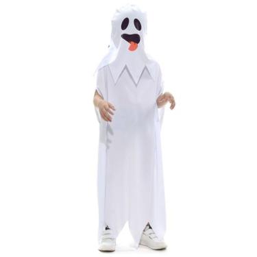 Imagem de Fantasia Fantasma Boo Túnica Infantil com Capuz - Halloween - Sulameri