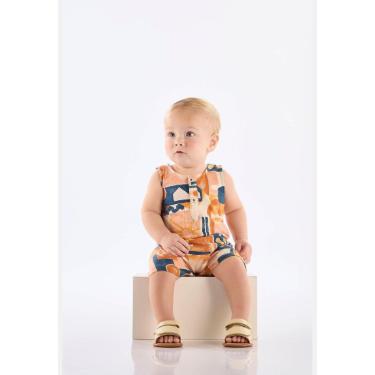 Imagem de Macaquinho Bebê com Estampa Abstrata Up Baby-Masculino