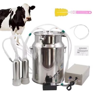 Imagem de Ordenha Elétrica Pulsativa 14l Inox Para Vacas Ordenhadeira 2 bicos - 