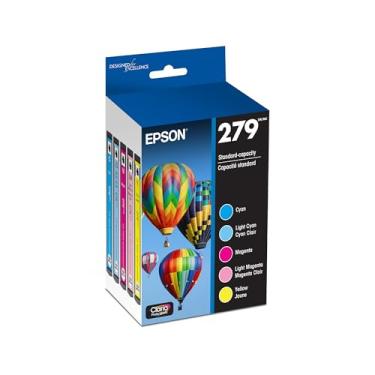Imagem de EPSON Cartucho de tinta 279 Claria Photo HD, capacidade padrão, pacote combo de 5 cores (T279920-S), funciona com Expression Photo XP-980