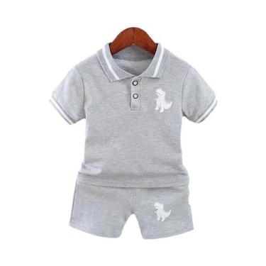 Imagem de Conjunto De Roupas Casuais Para Bebê Menino Com Estampa De Dinossauro 