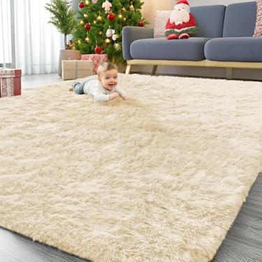 Imagem de OLANLY Tapetes de área grande laváveis na máquina de 22 x 30 cm para sala de estar, quarto, tapete felpudo macio e fofo, tapete de piso interno para crianças, meninas e meninos, dormitórios, berçário