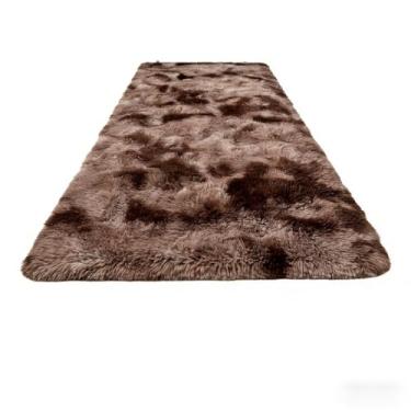Imagem de Tapete Passadeira 1.00m x 0.60m Antiderrapante - Felpudo Peludo, Ideal para Corredores, Quartos e Salas, Adiciona Conforto e Decoração Residencial (Marrom mesclado)
