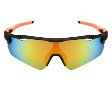 Imagem de Óculos De Sol Esportivo Ciclismo Proteção Kit Polarizado Original Baixa Pace Pedal Bike Beach Tennis Ftv Corrida UV400 Unissex - Modelo Race - Cacife Brand (Preto Laranja Espelhado)