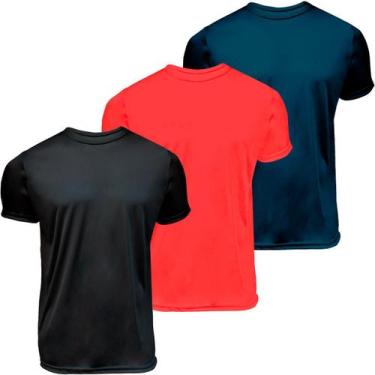 Imagem de Kit 3 camisas manga curta gola redonda Dryfit UV Plus Size - Garage 31