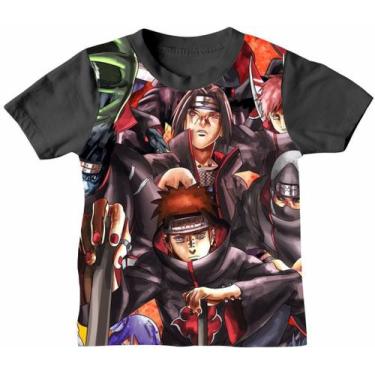 Imagem de Camisa Camiseta Infantil juvenil Menino Gang Naruto Aktsuki Estampa 3D