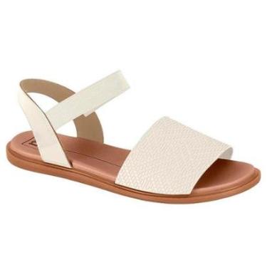 Imagem de Sandália Rasteirinha Tiras Feminina Moleca Branco Off-Feminino