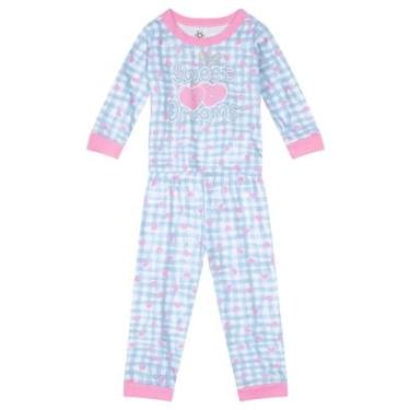 Imagem de Conjunto Pijama Infantil Menina Brandili Coração Azul-Feminino