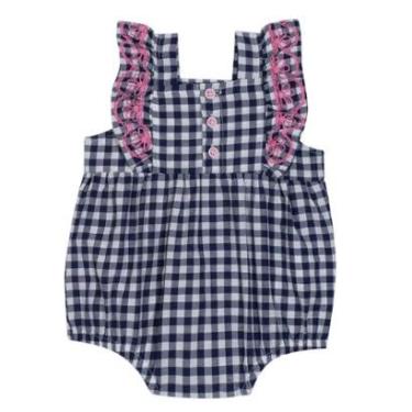 Imagem de Body Bebê Menina Nini & Bambini Xadrez Azul/Rosa-Feminino