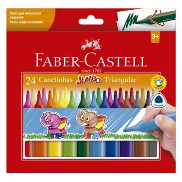 Imagem de Caneta Coloridas Jumbo Triangular 24 Cores Faber Castell