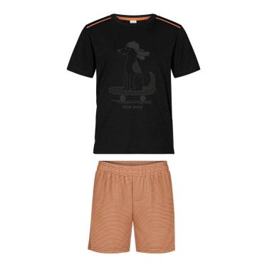 Imagem de Conjunto Infantil Menino Camiseta/Bermuda Laranja Alakazoo-Masculino