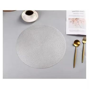 Imagem de Kit 6 Peças Jogo Americano Redondo Sousplat Cozinha Jantar Descanso de Prato Sousplat Cozinha(CINZA METÁLICO,6 PEÇAS)