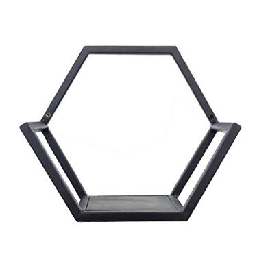 Imagem de Prateleira de parede pequena moldura de metal suporte de vaso de flores estante para sala de estar suporte de exibição (cor: amarelo)