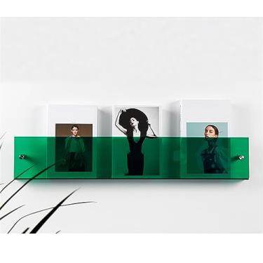 Imagem de Porta-revistas de acrílico transparente, prateleira flutuante colorida para escritório, igreja, sala de espera, quarto de crianças, café, (cor: verde 2, tamanho: 80 cm/31,5 pol.)