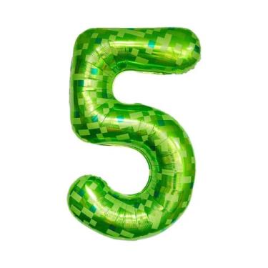 Imagem de Balões Gigantes De 40 Polegadas Verde Pixel Miner Números 0-9 Decoraçõ
