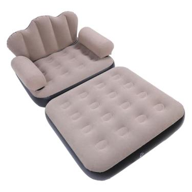 Imagem de Ymiko Cama de sofá Inflável para Casa, Viagens e Acampamento Espessado Em Pvc Blow Up sofá Colchão, de Ar Extra Grande e Confortável Com Design de Tom de café