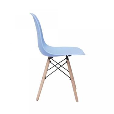 Imagem de Conjunto 6 Cadeiras Eiffel Pp Base Madeira Azul Bali