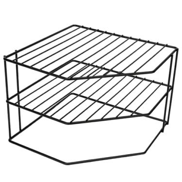 Imagem de SIBAO Prateleira de canto de cozinha de 3 níveis e organizador de armário para pratos e copos, prateleira de cozinha de arame de metal, estrutura de metal de aço, resistente à ferrugem, 23 x 23 x 19