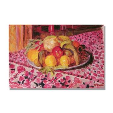 Imagem de NHLDZYH Vintage Fruta Ainda Vida Tela Retro Frutas Motivo Estilo Country Decoração de Parede para Cozinha e Sala de Jantar. C32. 80 x 120 cm. Apenas Tela