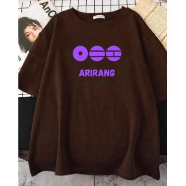 Imagem de Camiseta ARIRANG BTS World Tour 2026 Aesthetic Unissex, Marrom, BABYLO