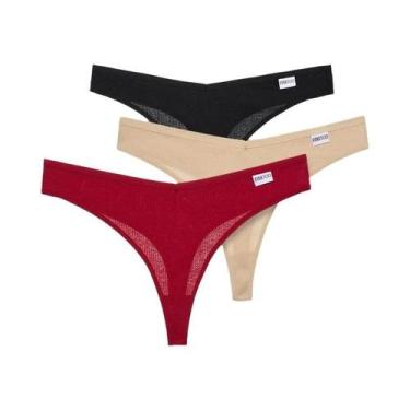 Imagem de Conjunto De 3 Calcinhas G-string De Algodão Waffle Sexy Para Mulheres,