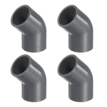 Imagem de HARFINGTON 4 peças de encaixes de tubulação de cotovelo de 45 graus 7/22.9 cm 2 vias PVC grau móveis canto conector ângulo cotovelo saída lateral para esgoto encanamento tubo de drenagem suprimentos