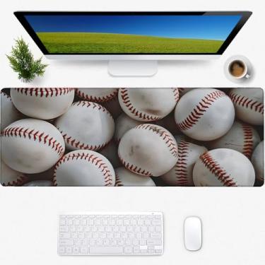 Imagem de Tapete de mouse para jogos de beisebol, tapete de mesa, base de borracha antiderrapante, tapetes de mouse estéticos legais para computador, laptop, teclado, escritório, escola, casa, acessórios de