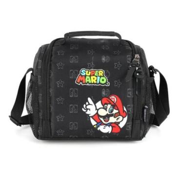 Imagem de Lancheira Termica Transversal Super Mario Relevo Preto - Luxcel