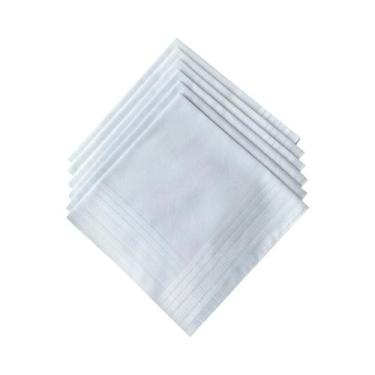 Imagem de Lenços De Cetim Fino De Algodão Puro Branco 6 Peças Para Terno Masculi