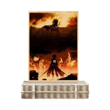 Imagem de Pôster Clássico Do Anime Attack on Titan Temporada 4 Adesivo De Papel 