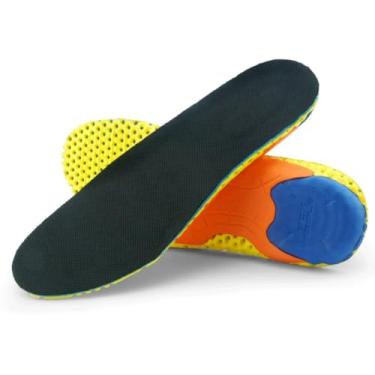 Imagem de THJKUPO Palmilha de EVA adulto leve a moderada com suporte de arco para pé plano dentro e fora da palmilha esportiva, D, 35
