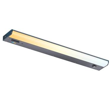 Imagem de Sensor de movimento de onda manual, iluminação sob o armário, plugue ou com fio, 61 cm preto 120 V 5 CCT cor selecionável sob luzes de balcão, luzes reguláveis sob armário para cozinha (1, 24