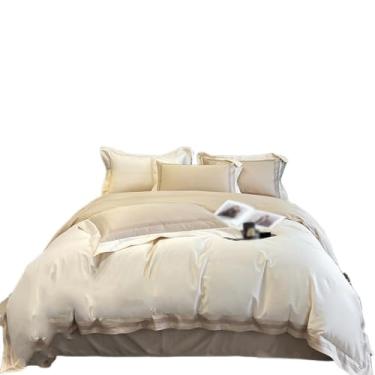 Imagem de THJKUPO Jogo de cama de algodão longo de quatro peças de capa de edredom de algodão (220 x 240 cm)