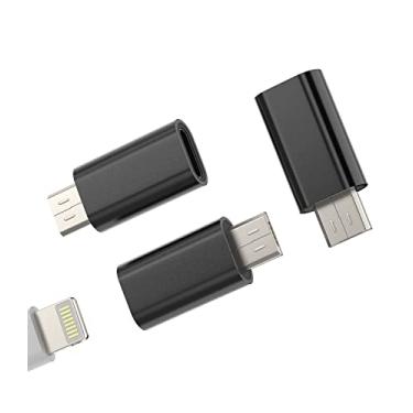 Imagem de WASRUYI Adaptador de carregador Lightning fêmea para micro USB macho (pacote com 3) Cabo de carregamento de sincronização de dados Android Conversor de porta para Galaxy S7 Active S6 Edge Nexus 5 PS4