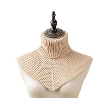 Imagem de Cachecol Feminino De Inverno, Quente, Com Gola Alta, Destacável, De Al