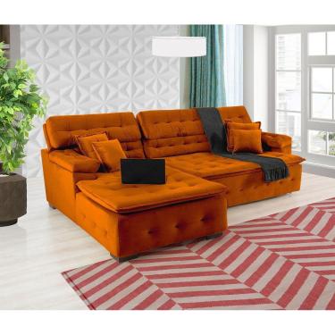 Imagem de Sofá Retrátil E Reclinável Com Chaise Orlando 2.20x2.10m- Sofisticato-terra