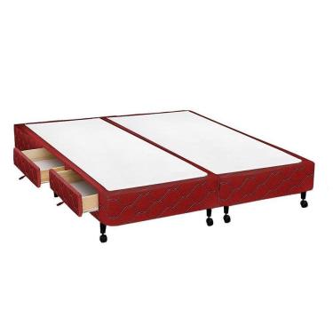 Imagem de Cama Box Base C-gavetas Queen Poli Tecido Wine (158x27-c-4 Gavs) - Castor