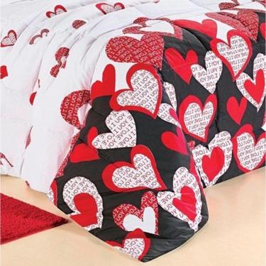 Imagem de Edredom Casal Padrão Desire Percal 200 Fios 100% Algodão 5 Peças - Love