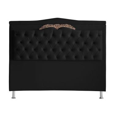 Imagem de Cabeceira De Cama Box Madri Casal 140 Cm Suede Preto Do Lar Móveis E Decoração
