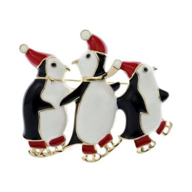 Imagem de Broches Esmaltados De Natal Com Strass: Laço, Maçã, Boneco De Neve, Pi