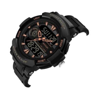 Imagem de Relógio Esportivo De Luxo Masculino Com Duplo Display Quartz Luminoso 