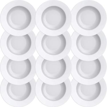 Imagem de 12 Pratos Fundo Tramontina Elena Em Porcelana Branca 23 Cm 96600010