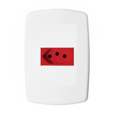 Imagem de Tomada Universal 2p+t 20a Vermelha com Placa Dc8100-48 Dicompel Tomada Universal 2p+t 20a Verme