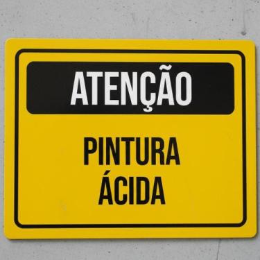 Imagem de Placa Acm De Atenção Pintura Ácida 18X23 - Sinalizo