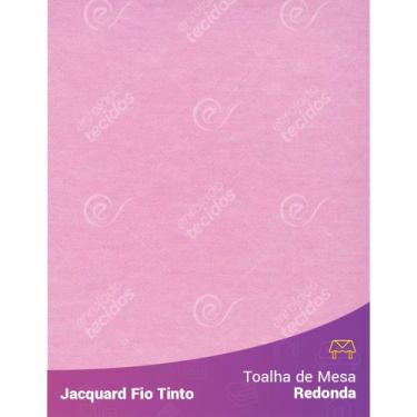 Imagem de Toalha Redonda em Tecido Jacquard Rosa Bebê Liso Fio Tinto - Jacquard 