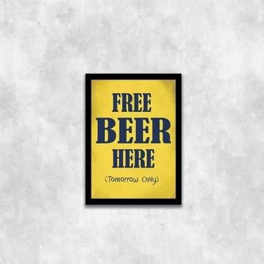 Imagem de Quadro Free Beer Tomorrow 33X24Cm - Com Vidro Moldura Preta