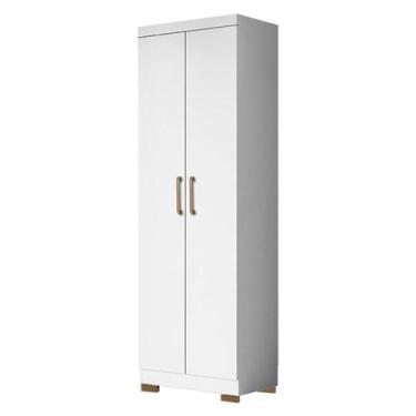 Imagem de Armário Multiuso 2 Portas 2000191 Branco Tx com Pés Bronze - Aramóveis