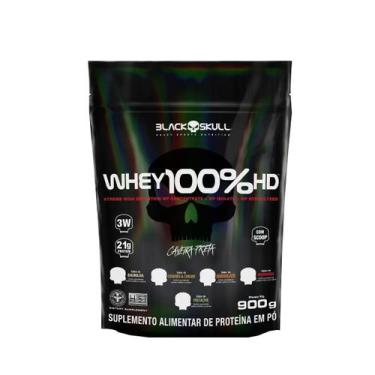 Imagem de Whey Concentrado HD REFIL BLACK SKULL 900g Baunilha Isolado e Hidroliz