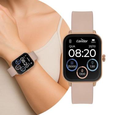 Imagem de Smartwatch Relógio Inteligente Digital Feminino Rosa com Pulseira de S