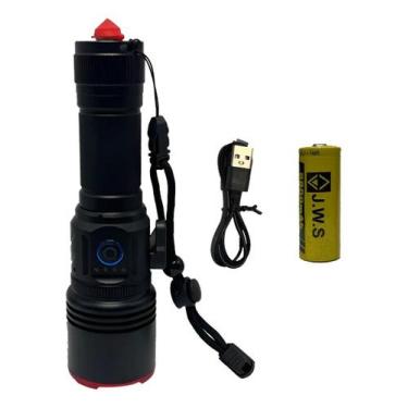 Imagem de Lanterna Tática Quebra Vidro Cortar Fio Led V3 Mais Forte Branco Preto